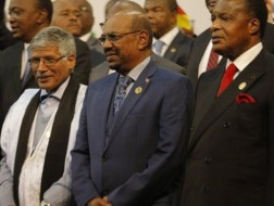 Omar Al-Bashir poses for a photo at the AU summit in South Africa. © EPA
